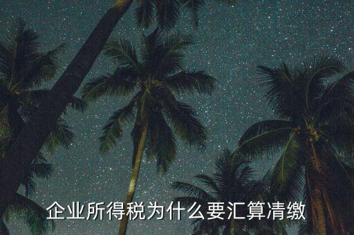稅務(wù)局為什么要求匯算清繳，企業(yè)所得稅為什么要匯算凊繳