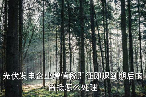 光伏企業(yè)即征即退是什么意思，請問即征既退是什么意思需要溝選嗎