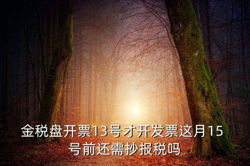 金稅盤開(kāi)票13號(hào)才開(kāi)發(fā)票這月15 號(hào)前還需抄報(bào)稅嗎