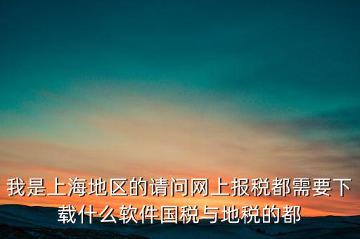 我是上海地區(qū)的請問網(wǎng)上報(bào)稅都需要下載什么軟件國稅與地稅的都