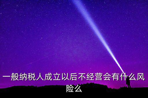 一般納稅人成立以后不經(jīng)營會有什么風險么