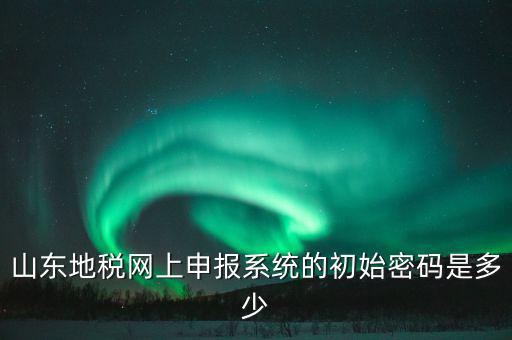 山東地稅申報默認密碼是什么意思，山東地稅網上申報系統(tǒng)的初始密碼是多少