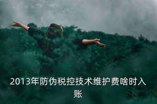 稅控維護費什么時候交，2013年防偽稅控技術維護費啥時入賬