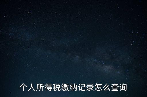 如何查詢個(gè)人所得稅繳納情況，個(gè)人所得稅繳納記錄怎么查詢