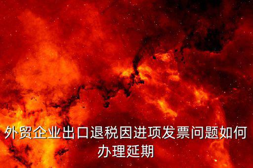 出口退稅延期如何辦理，外貿(mào)企業(yè)出口退稅因進項發(fā)票問題如何辦理延期