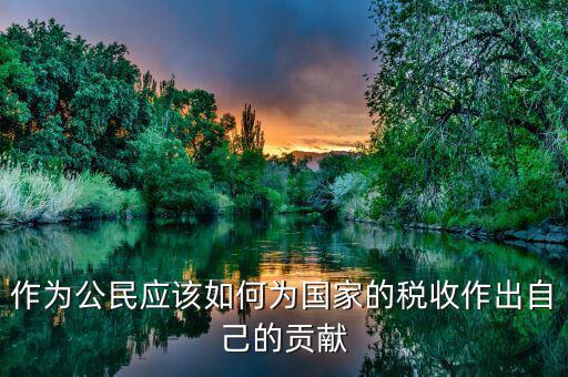 作為公民應(yīng)該如何為國家的稅收作出自己的貢獻(xiàn)
