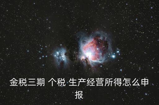金三個稅如何申報，金稅三期 個稅 生產(chǎn)經(jīng)營所得怎么申報