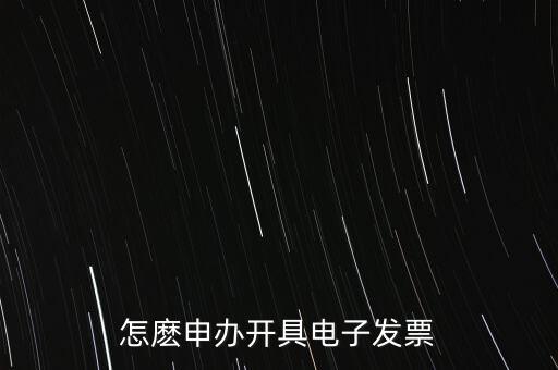 怎麼申辦開(kāi)具電子發(fā)票