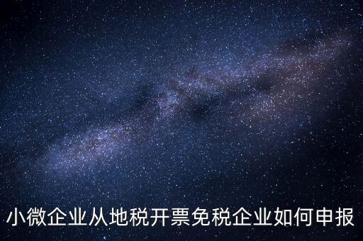 小微企業(yè)免稅如何申報，小微企業(yè)從地稅開票免稅企業(yè)如何申報