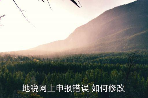 地稅網(wǎng)上申報(bào)錯誤 如何修改