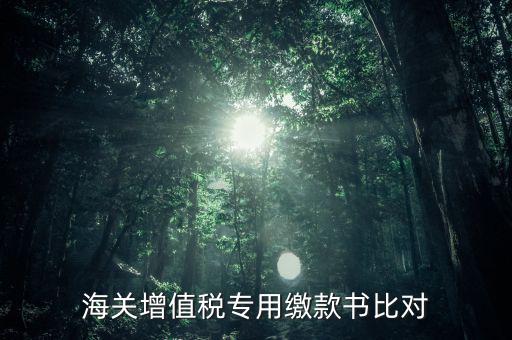 海關(guān)進(jìn)口增值稅專用繳款書如何比對，海關(guān)增值稅專用繳款書比對