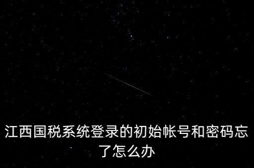 江西國(guó)稅系統(tǒng)登錄的初始帳號(hào)和密碼忘了怎么辦