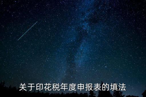 關于印花稅年度申報表的填法