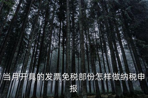 免稅和納稅如何申報，當(dāng)月開具的發(fā)票免稅部份怎樣做納稅申報