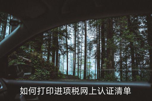如何打印進項稅網(wǎng)上認證清單