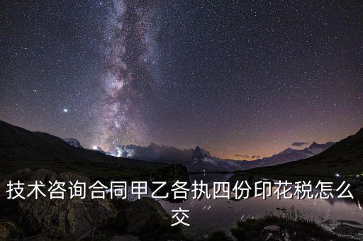 技術(shù)合同如何繳納印花稅，技術(shù)咨詢合同甲乙各執(zhí)四份印花稅怎么交