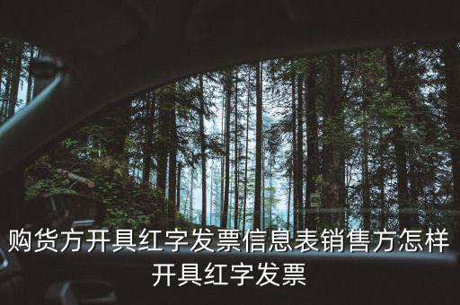 購(gòu)買方如何開具紅字信息表，購(gòu)買方增值稅專用發(fā)票填紅字信息表怎么操作