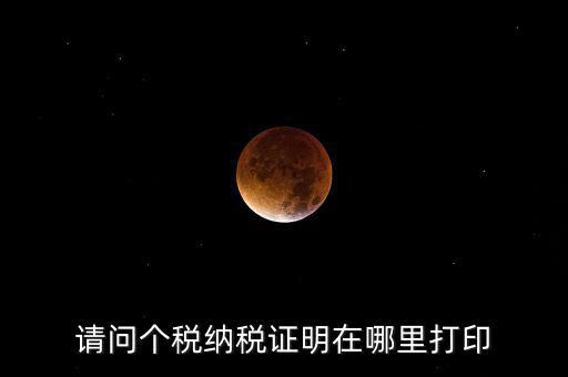 如何打印個稅證明，請問個稅納稅證明在哪里打印