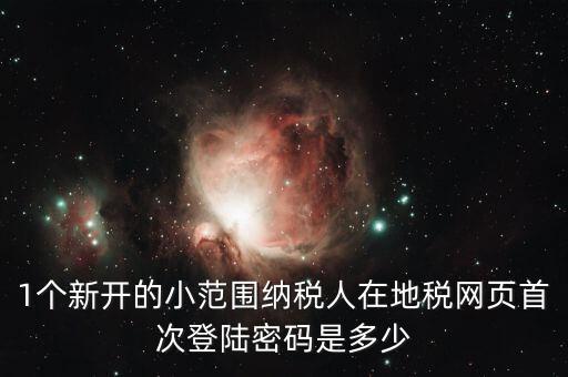 地稅ca如何登錄密碼是多少錢，1個新開的小范圍納稅人在地稅網(wǎng)頁首次登陸密碼是多少