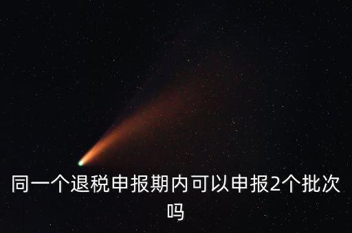 同一個退稅申報期內可以申報2個批次嗎