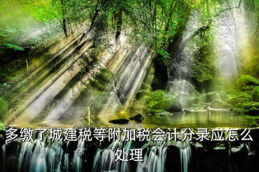 多繳了城建稅等附加稅會計(jì)分錄應(yīng)怎么處理