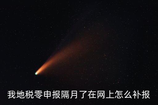 我地稅零申報隔月了在網(wǎng)上怎么補報