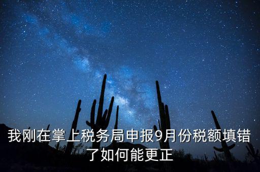 稅務(wù)如何更正申報(bào)，我剛在掌上稅務(wù)局申報(bào)9月份稅額填錯(cuò)了如何能更正