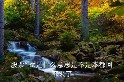 股票* st是什么意思是不是本都回不來(lái)了