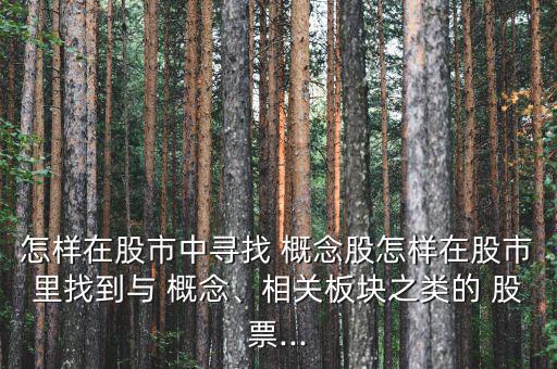 怎樣在股市中尋找 概念股怎樣在股市里找到與 概念、相關(guān)板塊之類(lèi)的 股票...