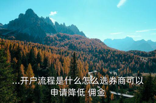 ...開(kāi)戶(hù)流程是什么怎么選券商可以申請(qǐng)降低 傭金