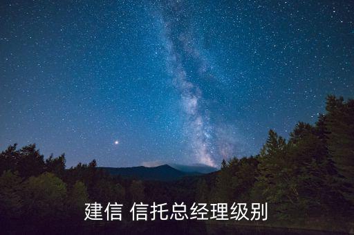 建信 信托總經理級別