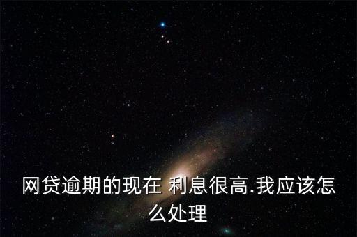 網貸逾期的現在 利息很高.我應該怎么處理
