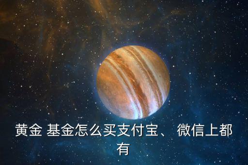 黃金 基金怎么買支付寶、 微信上都有