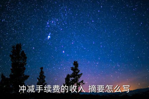 沖減手續(xù)費的收入 摘要怎么寫