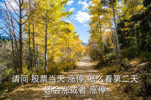請(qǐng)問 股票當(dāng)天 漲停,怎么看第二天還會(huì)漲或者 漲停