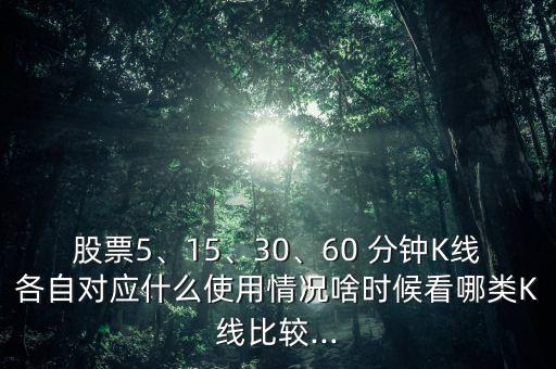 股票5、15、30、60 分鐘K線各自對(duì)應(yīng)什么使用情況啥時(shí)候看哪類(lèi)K線比較...