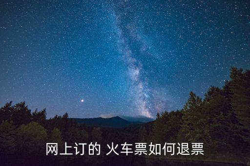 網(wǎng)上訂的 火車票如何退票