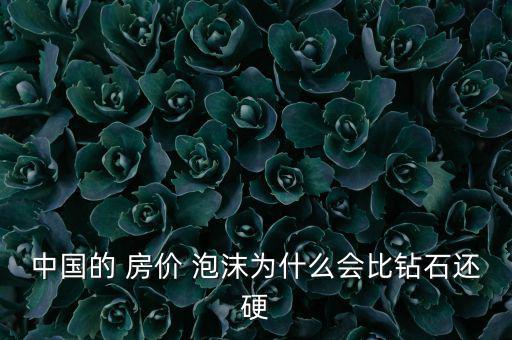 中國的 房價(jià) 泡沫為什么會比鉆石還硬