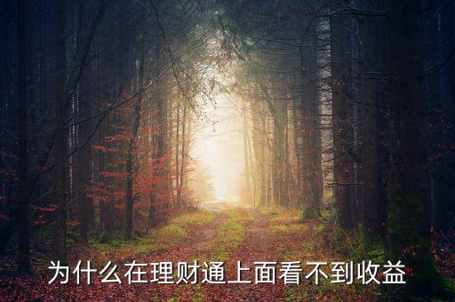 投資60元理財通為什么沒收益，為什么在理財通上面看不到收益
