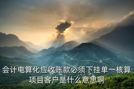 會(huì)計(jì)電算化應(yīng)收賬款必須下掛單一核算項(xiàng)目客戶(hù)是什么意思啊