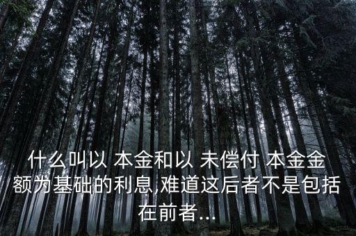 什么叫以 本金和以 未償付 本金金額為基礎的利息,難道這后者不是包括在前者...