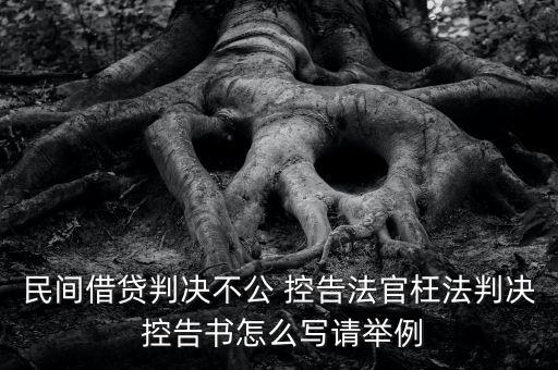 民間借貸判決不公 控告法官枉法判決 控告書怎么寫請(qǐng)舉例