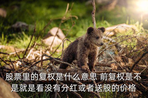 復(fù)權(quán)是什么意思，請教前復(fù)權(quán)和后復(fù)權(quán)是什么意思有什么不一樣