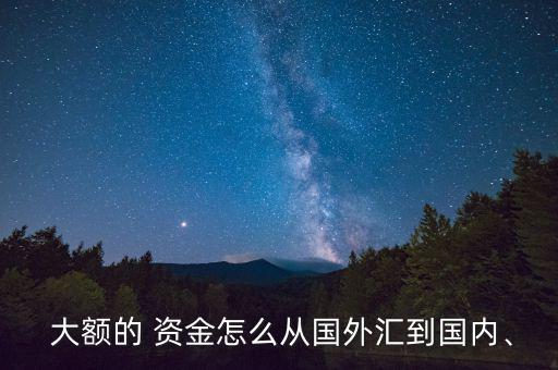  大額的 資金怎么從國外匯到國內(nèi)、