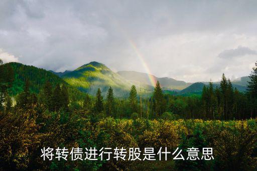 什么是債轉股，將轉債進行轉股是什么意思