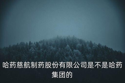 哈藥慈航制藥股份有限公司是不是哈藥集團的