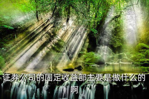 券商固收部門怎么樣,固定收益部職責(zé):為公司利潤(rùn)目標(biāo)作出貢獻(xiàn)