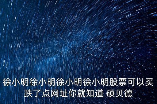 碩貝德是什么股，這個(gè)叫什么股