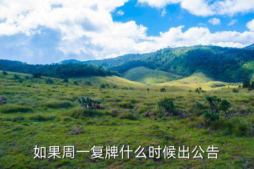 好想你什么時候復(fù)牌，如果周一復(fù)牌什么時候出公告