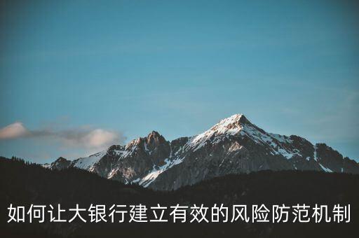 什么是大而不倒問題，如何讓大銀行建立有效的風(fēng)險防范機制